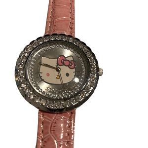 Copy Hello Kitty pink and diamanté adult size watch